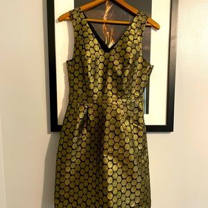 J.Crew Gold polka dot Cocktail Dress